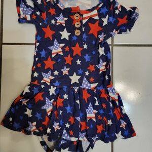 Posh Peanut Stars and Stripes Twirl Skirt Bodysuit Dress size 18/24 months